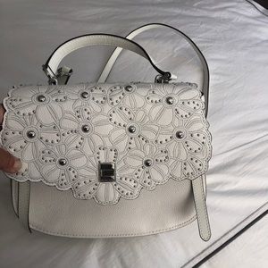Michael Kors white crossbody satchel